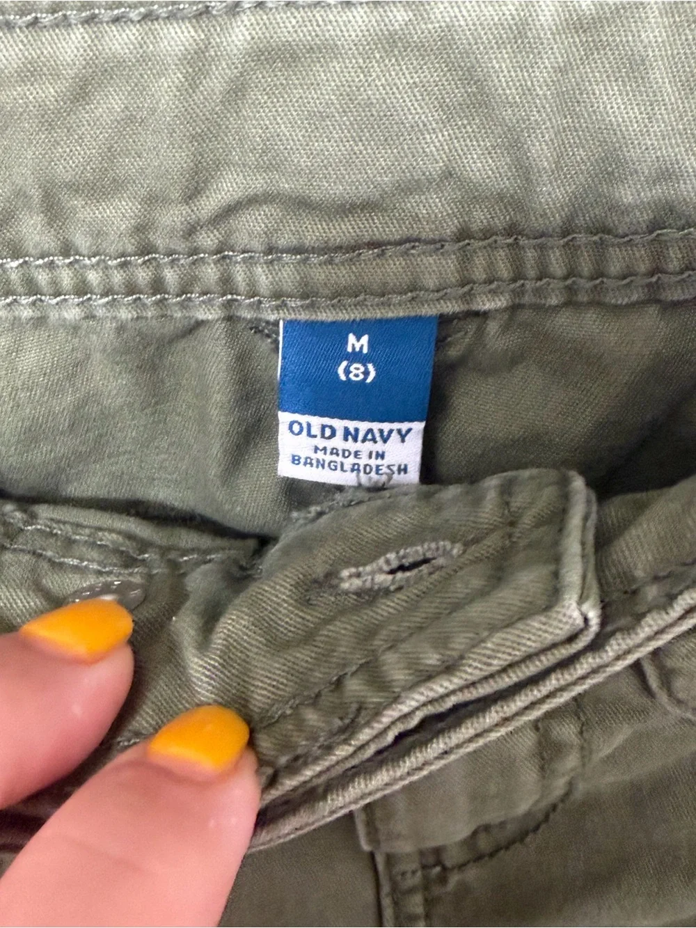 Old Navy Olive Green Pleated Utility Skirt with Button Accents girls size 8